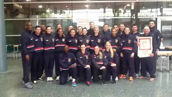 England Karate Team at World Championships, Germany, 2014. Greg Francis Head of Delegation.
